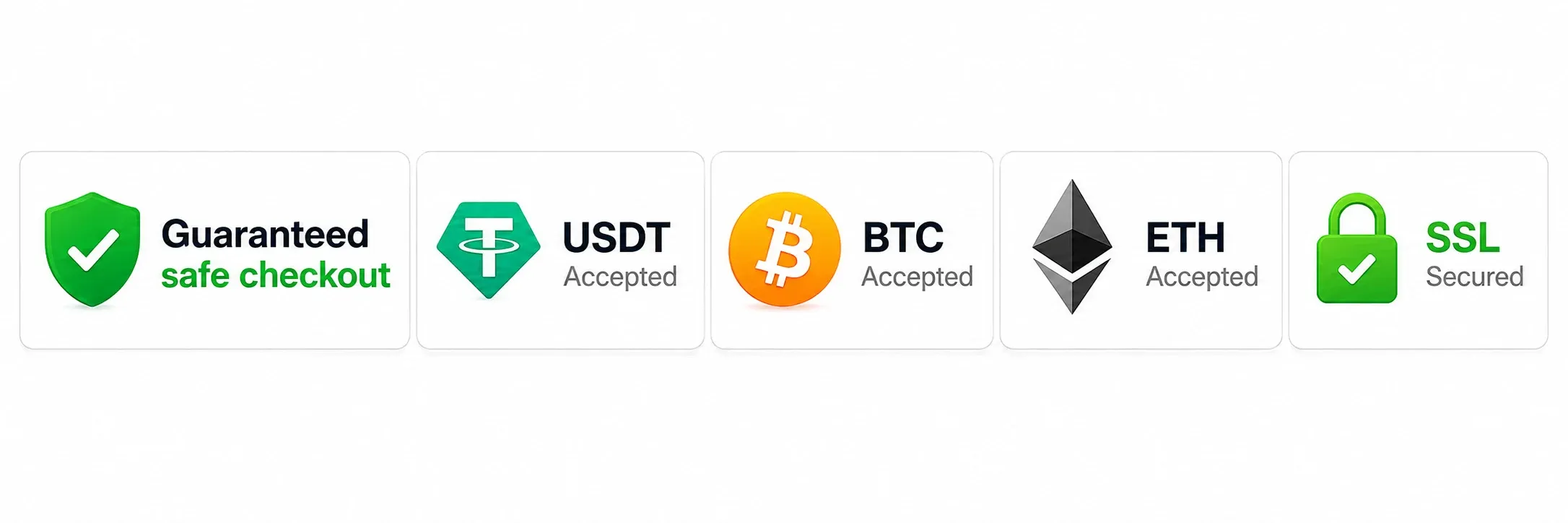 Secure crypto payments: USDT, BTC, ETH